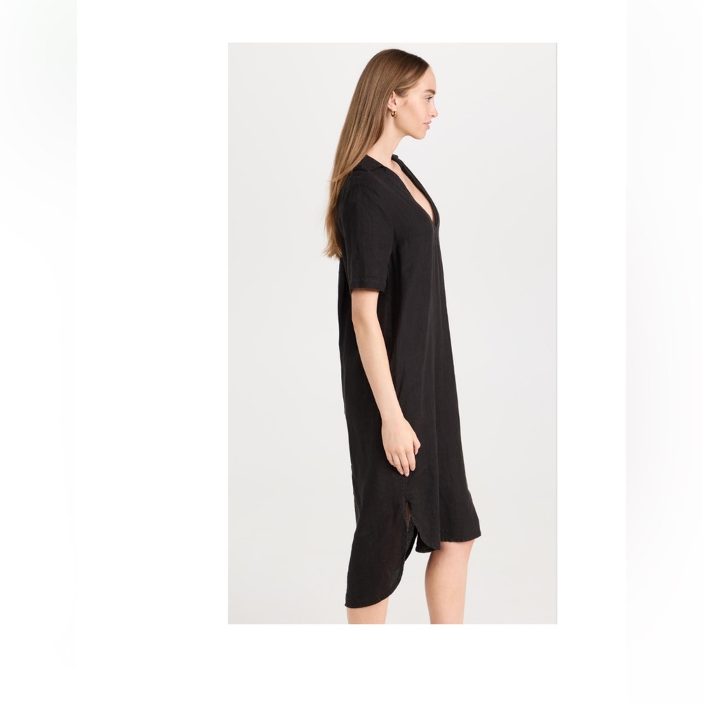 James Perse Linen Open Henley Shirt Dress - Picture 4 of 12